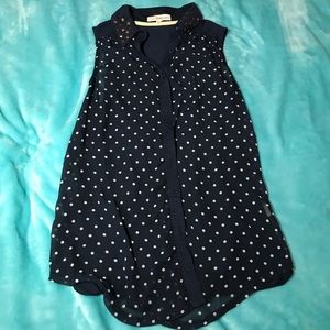 Sheer polka dot tank top