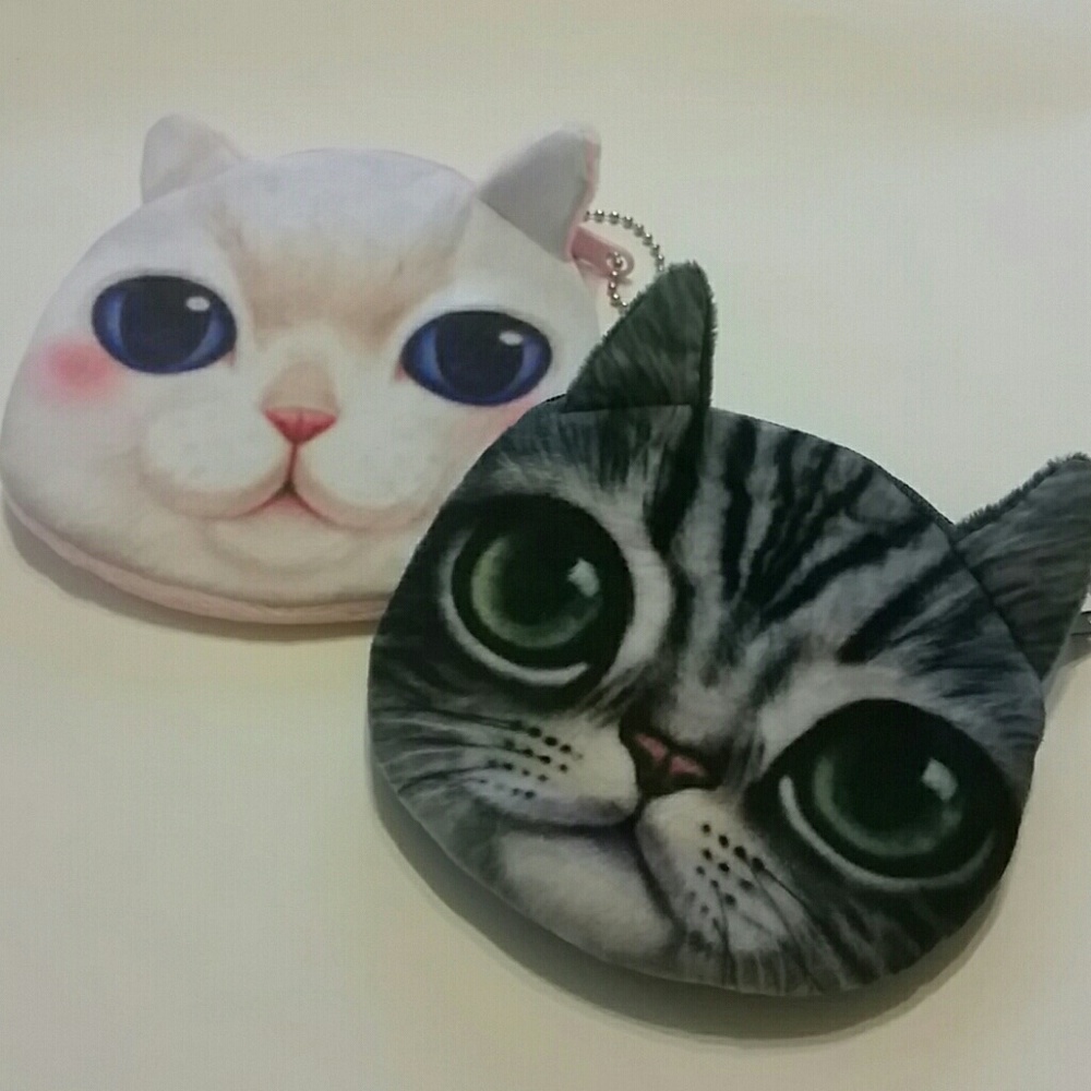 TWO Kitty Cat Coin Purses 😻 Stocking Stuffer