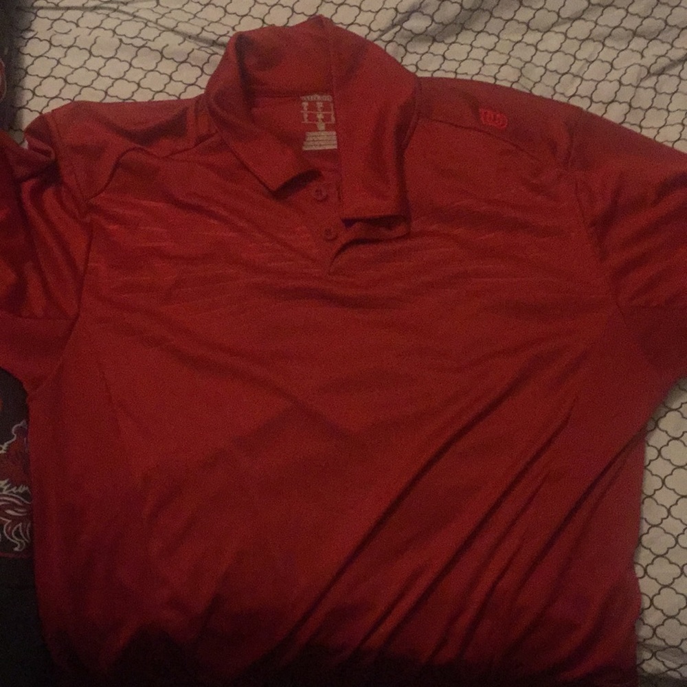 Red Wilson dri-fit collared shirt