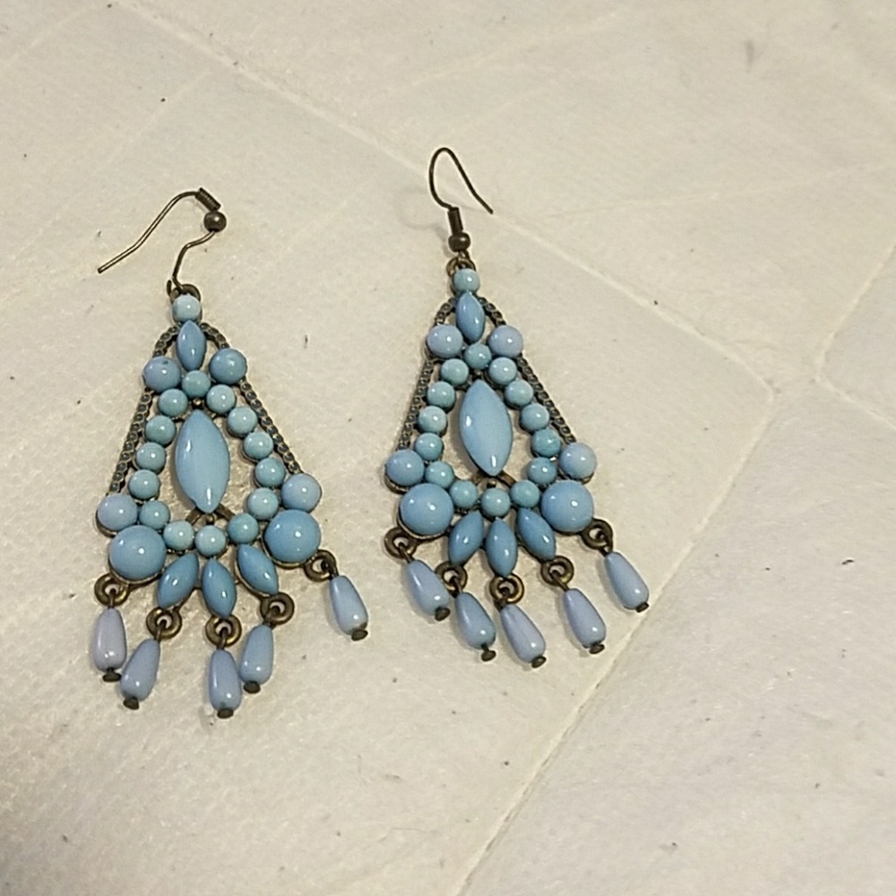Pale blue dangly earrings