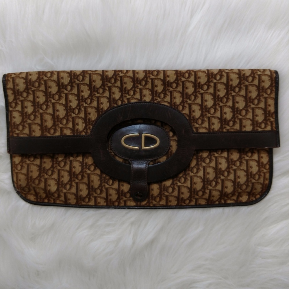 SOLD Authentic Vintage Dior Trotter Clutch Tote - Picture 4 of 8