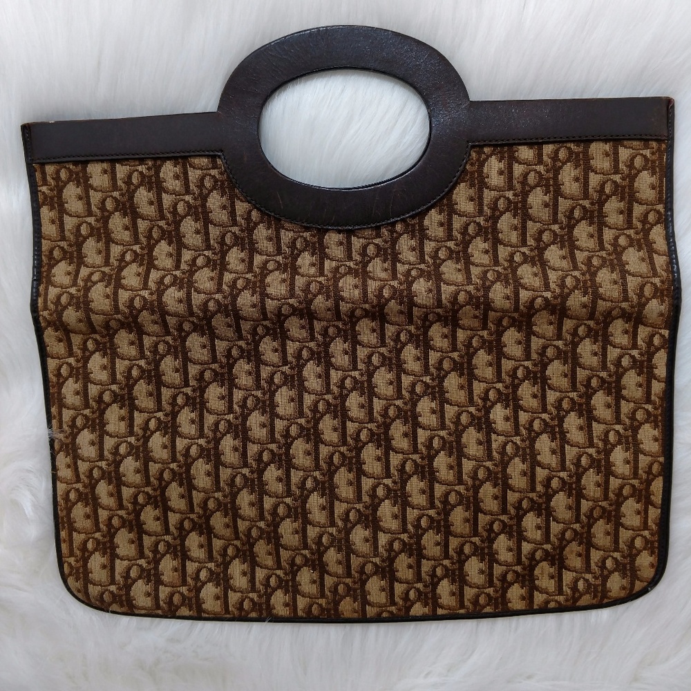 SOLD Authentic Vintage Dior Trotter Clutch Tote - Picture 3 of 8