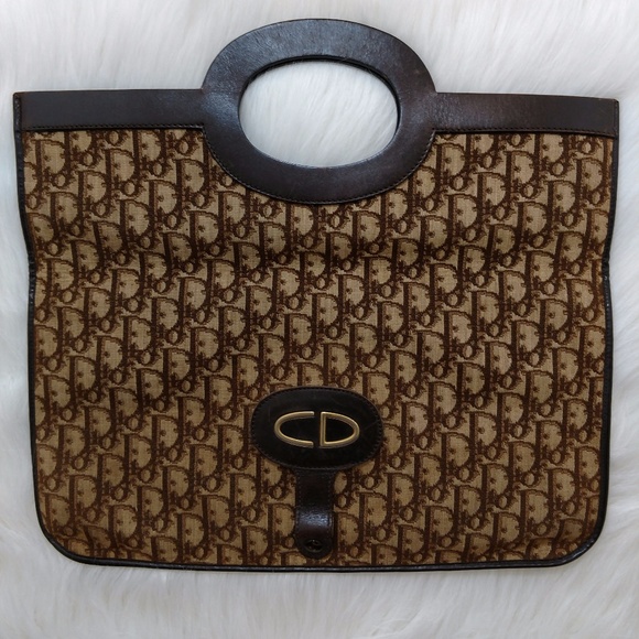 SOLD Authentic Vintage Dior Trotter Clutch Tote - Picture 2 of 8