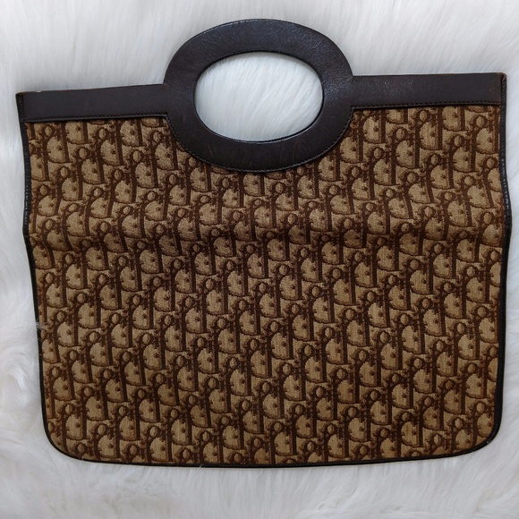 SOLD Authentic Vintage Dior Trotter Clutch Tote - Picture 3 of 8
