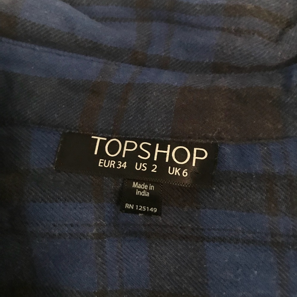 TOPSHOP crop flannel
