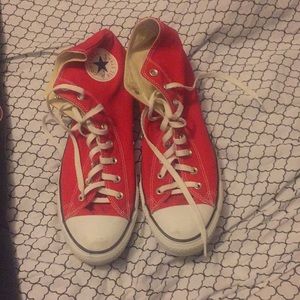 Red Converse All-Star mid-top shoes