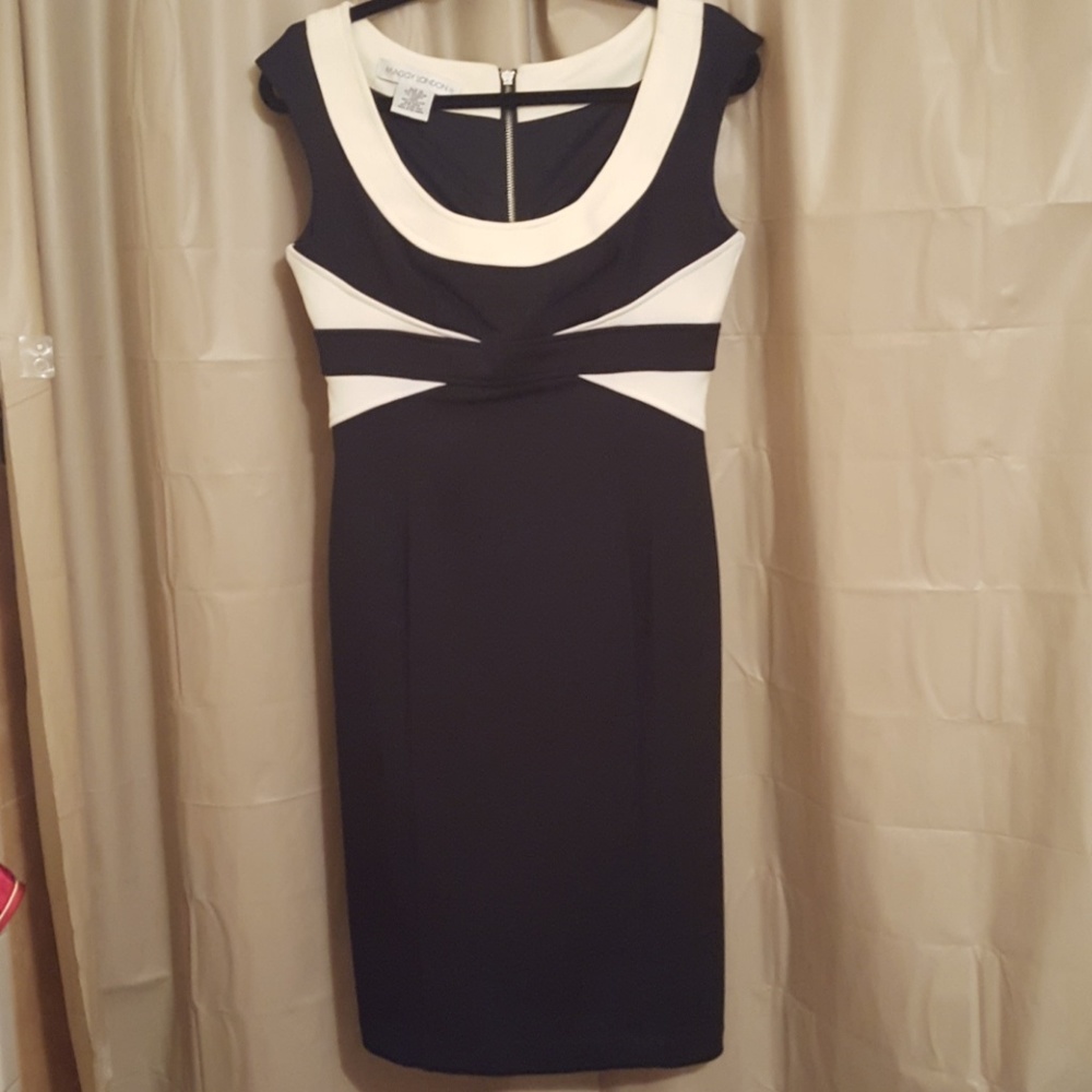 Black & Cream Accent Dress Size 10