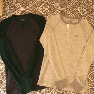 Two Men’s American Eagle Long sleeve Thermals