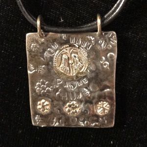 Silver pendant with “Om Mani Padma Hum”