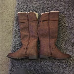 Brown riding boots