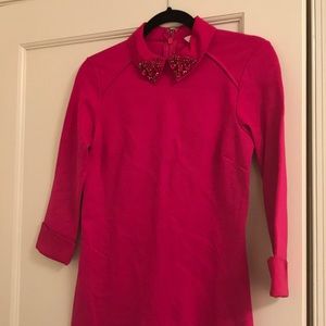 Pink ted Baker dress with embellished collar