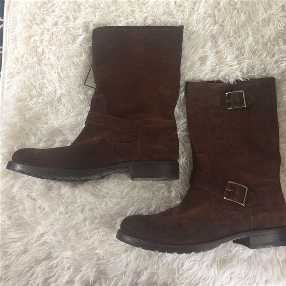 Frye Natalie Mid Suede Engineer Boots Size 11.5 - Picture 2 of 7