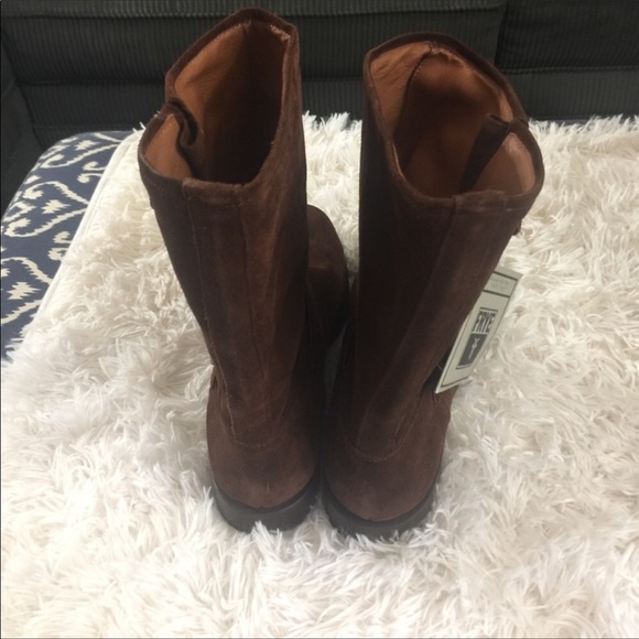 Frye Natalie Mid Suede Engineer Boots Size 11.5 - Picture 4 of 7