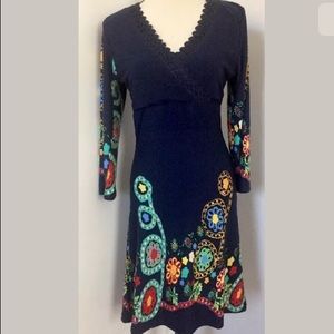 New Reborn Dress Small Floral Navy