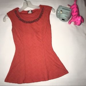 Women flowy orange shirt