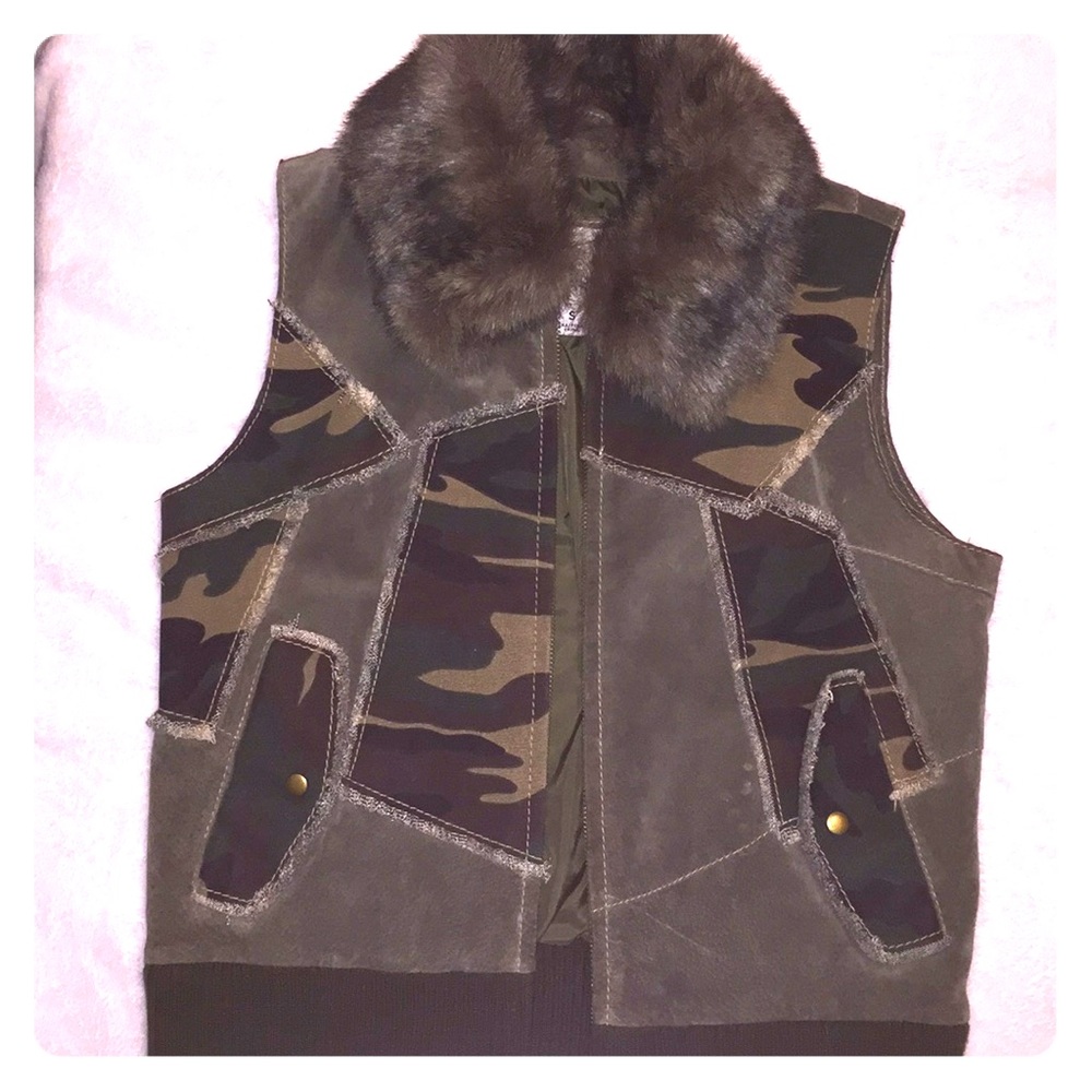 Army Green leather vest