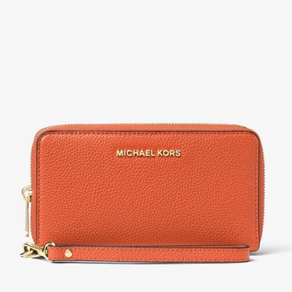 MK Mercer Large Leather Smartphone Wristlet