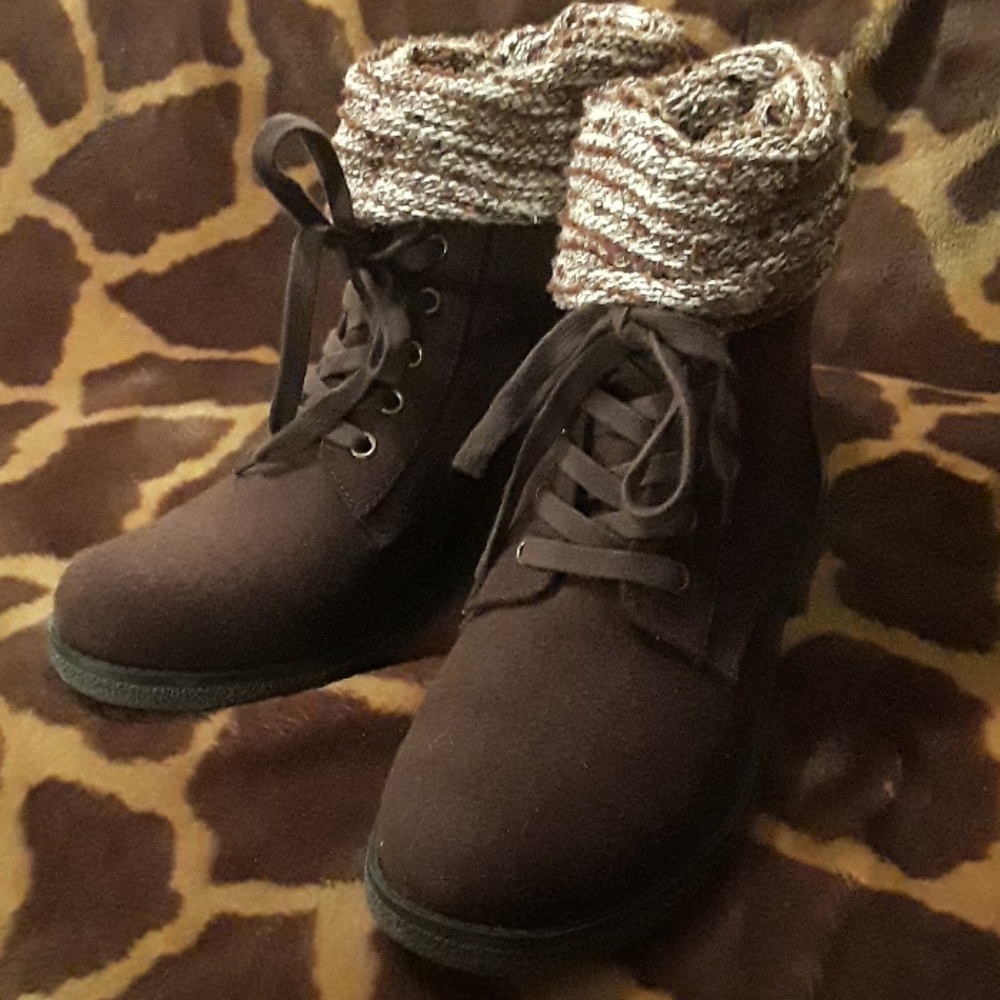 Chocolate Brown faux suede booties