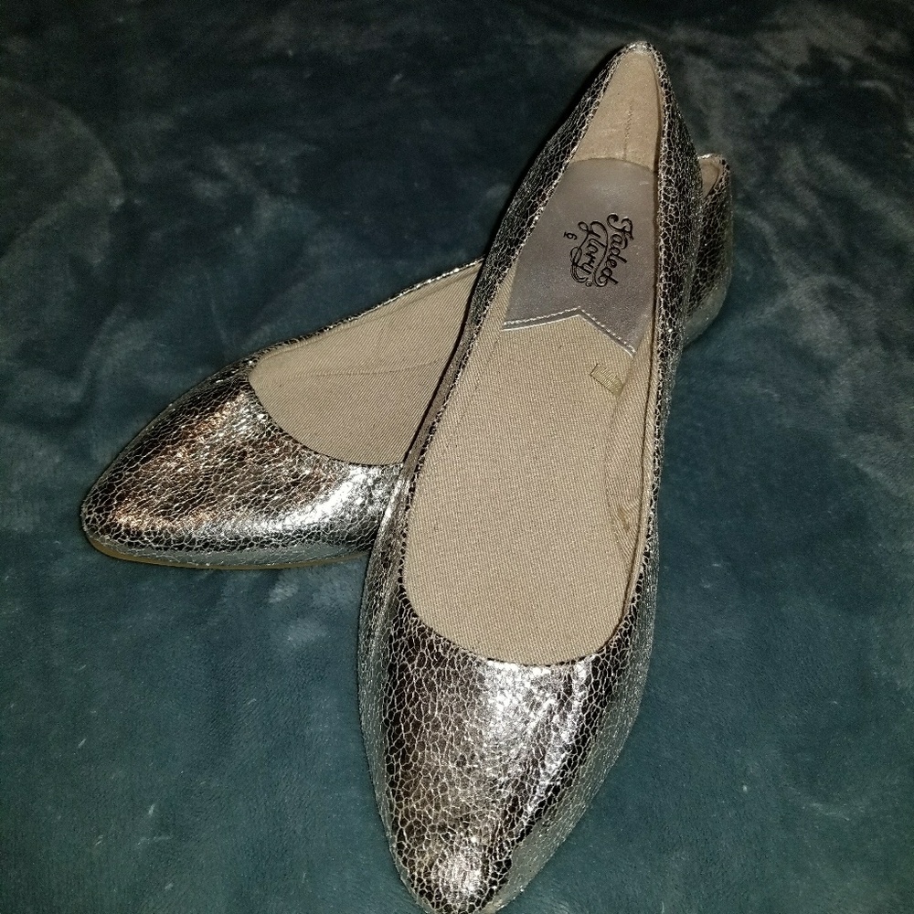 Silver Metalliac Flats-Faded Glory