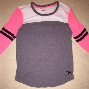 Pink & grey baseball tee (Victoria’s Secret Pink)