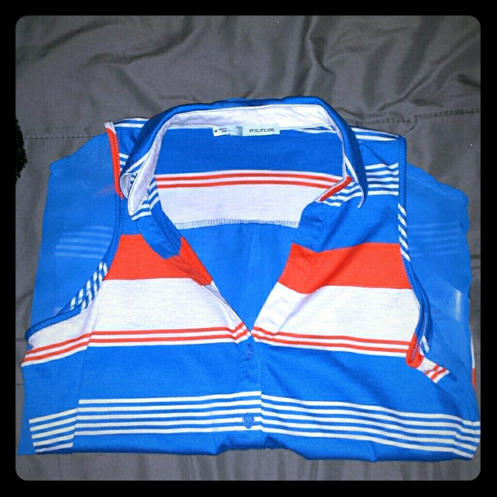 Button up, collared tank top (Medium)