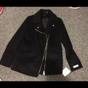 Calvin Klein Black Wool Coat, Brand New NWT