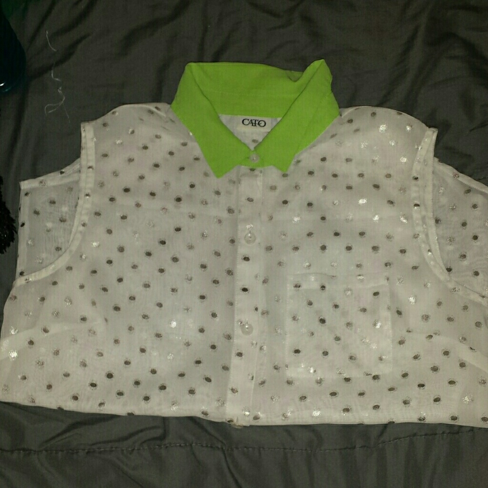 Button up, collared tank top with pocket