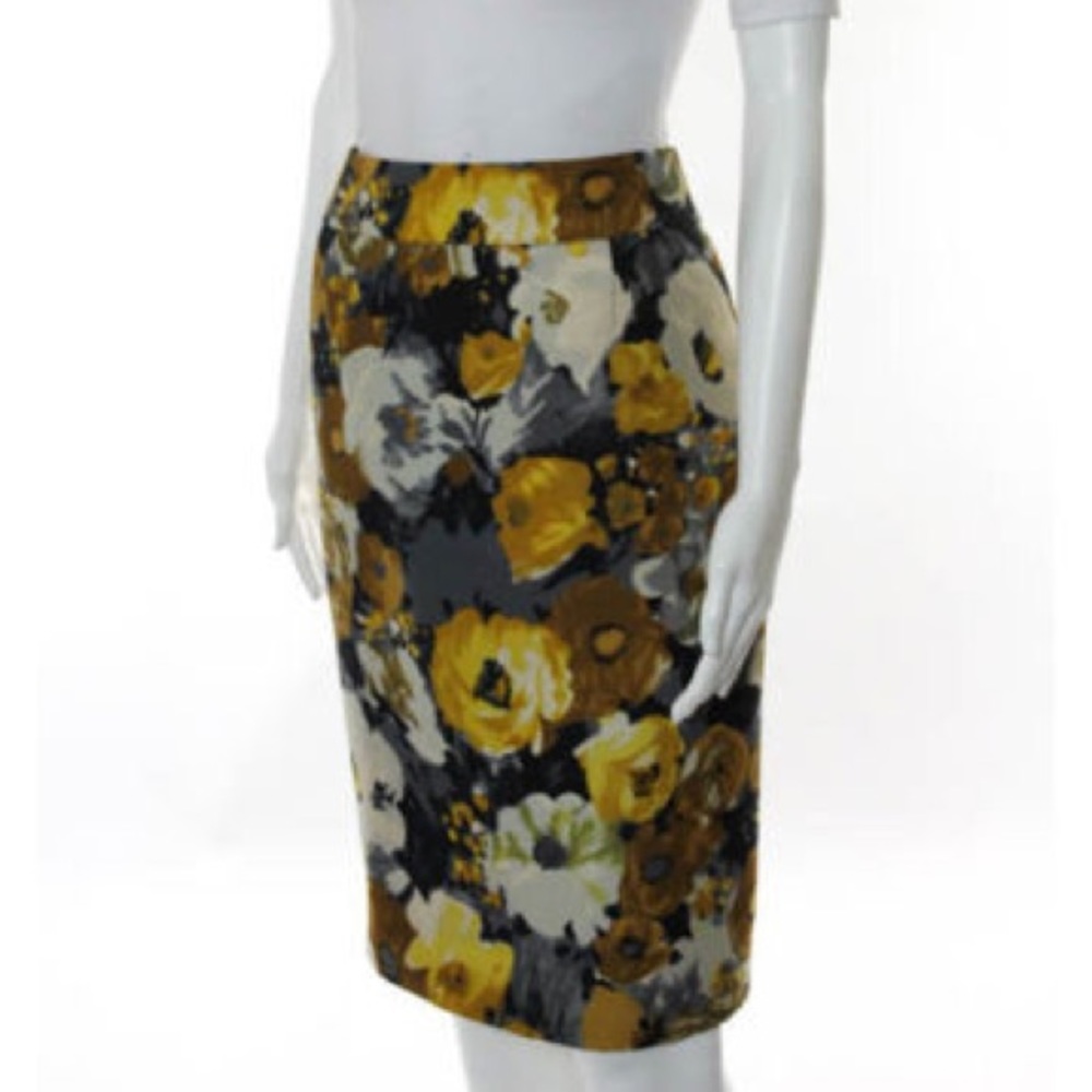 J Crew Floral Fitted Skirt sz 2
