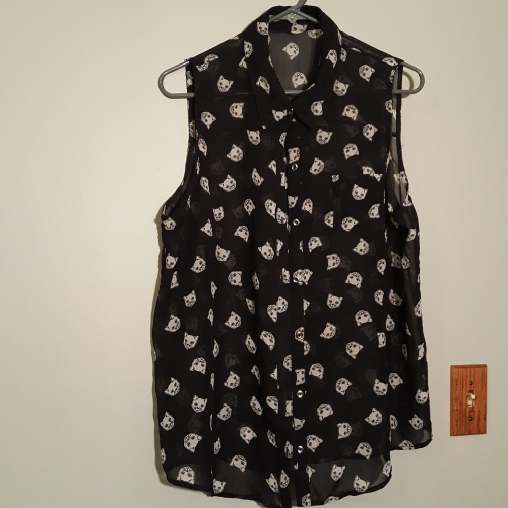 Sheer sleeveless top