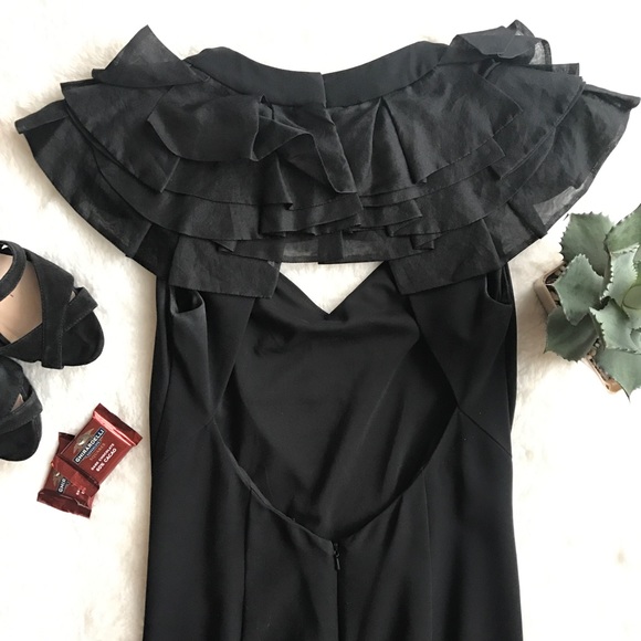 Nicole Miller // backless ruffle silk LBD dress - Picture 3 of 5