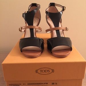 Tod’s Wedge heel Sandals “Zeppa” - Black Patent