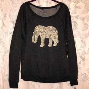 New Directions Lace Elephant Sweatshirt Sweater