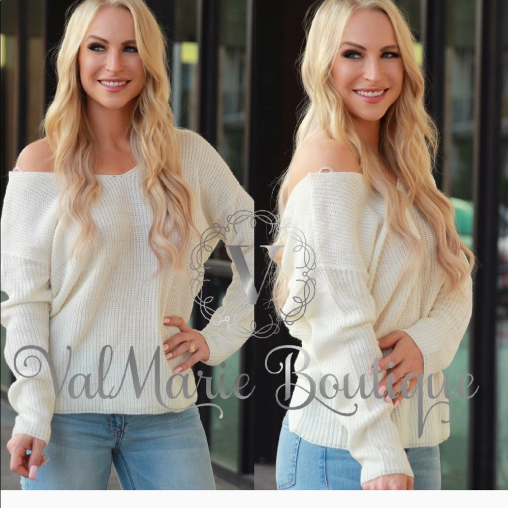 🔥FINAL PRICE🔥Ivory Knot Back Sweater - Picture 2 of 3