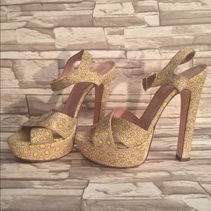 RED V leather & cloth platforms. @katherineasb