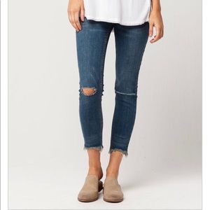 Free People Frayed Hem Skinny Jeans