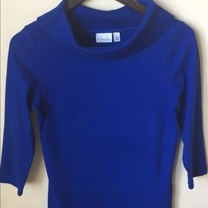 Kim Rogers Cowl Neck Royal Blue Sweater