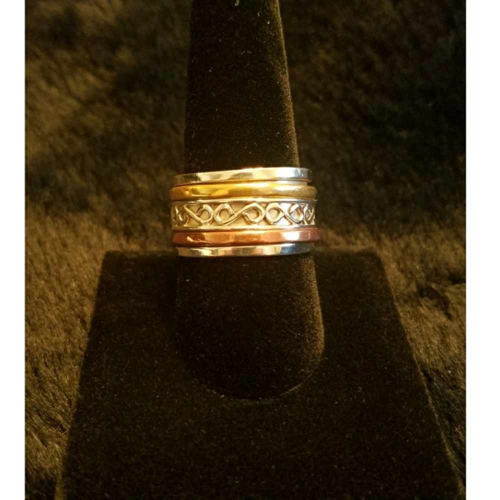 Silver .925 Spinner Ring Sz 10