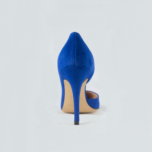 Blue D'Orsay Suede Pointy Toe Heel by Irene Costa - Picture 5 of 6