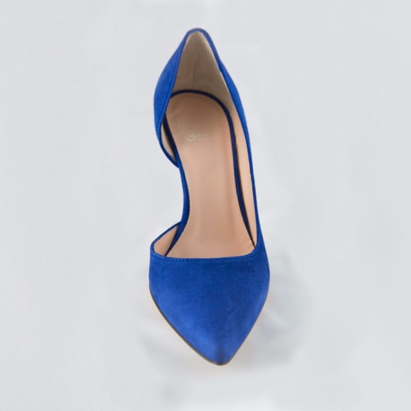 Blue D'Orsay Suede Pointy Toe Heel by Irene Costa - Picture 4 of 6