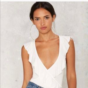 Nasty Gal Frill Crossover Top