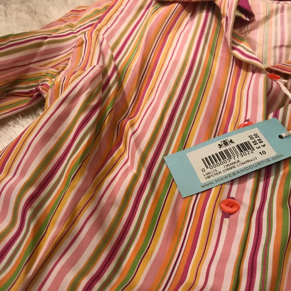 Hawes and Curtis pink stripe hipster button down