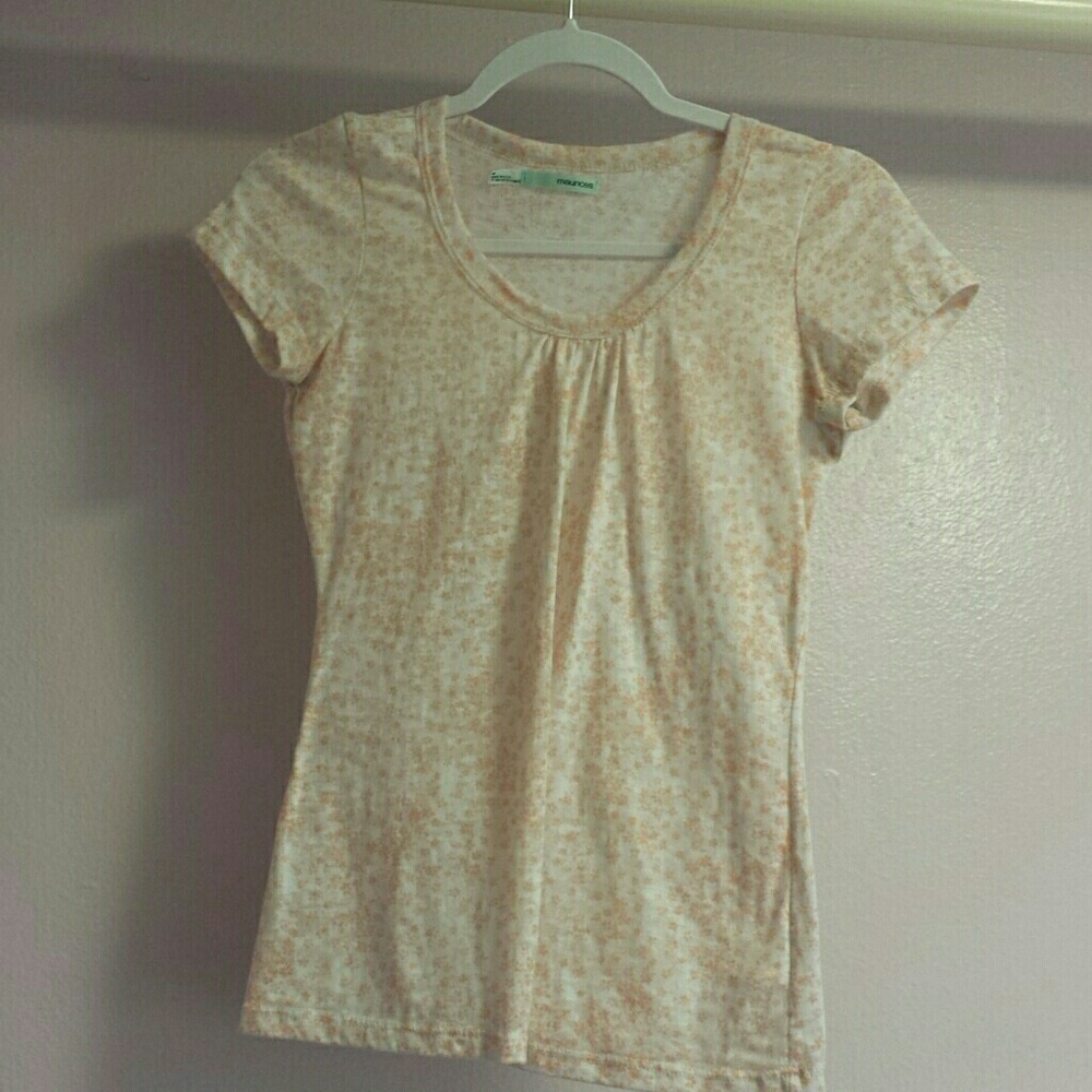 Floral, crew neck, semi-sheer t-shirt (Medium)