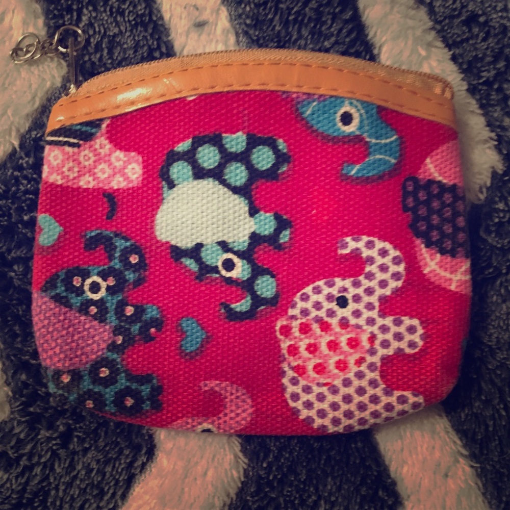 🍍Elephant Change Purse Pink and Red