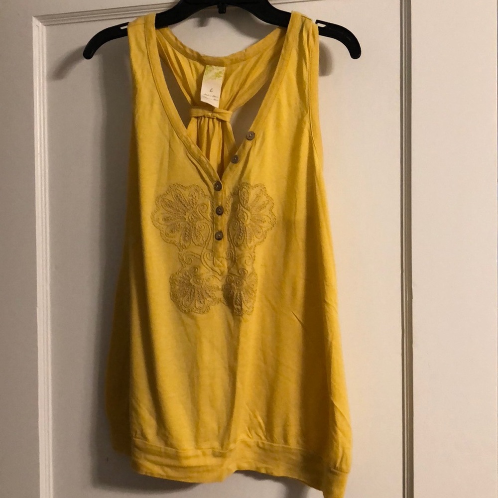 Mustard racer back tank top.