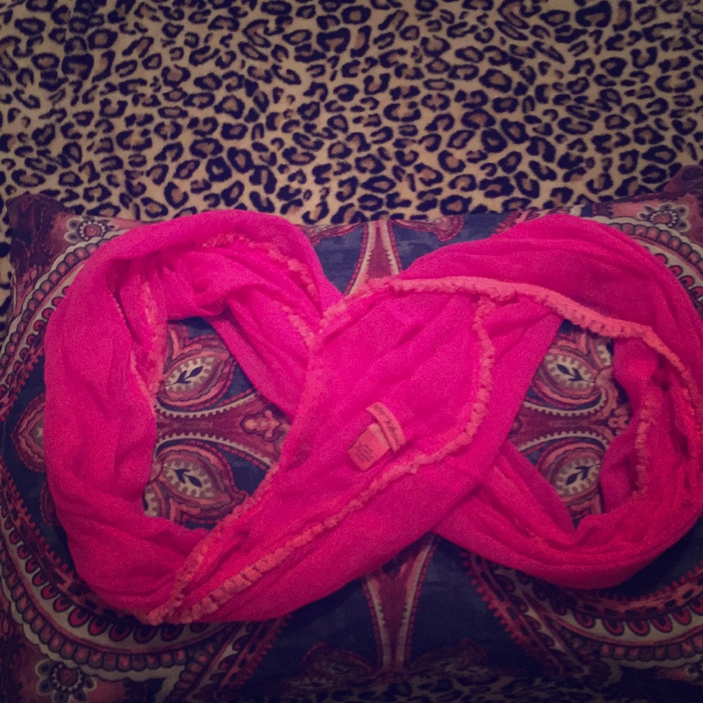 Betsey Johnson pink infinity scarf