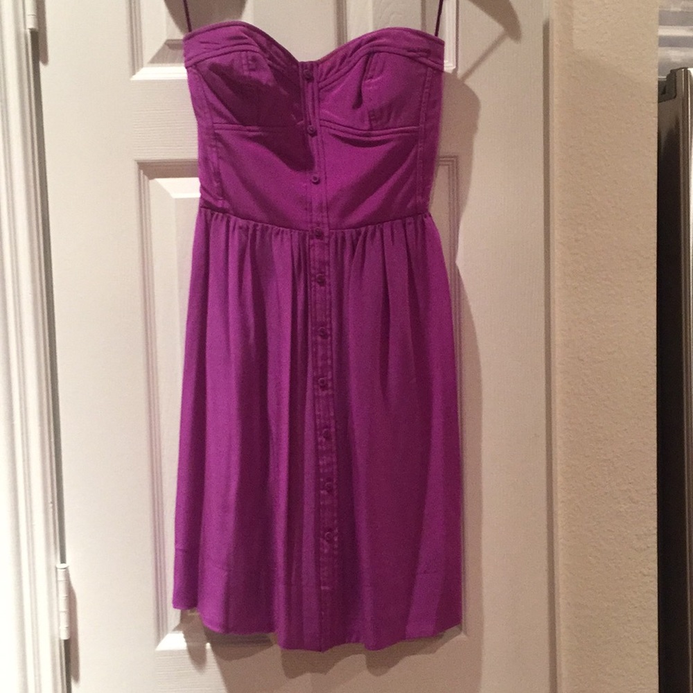 Rebecca Taylor Strapless Purple Dress