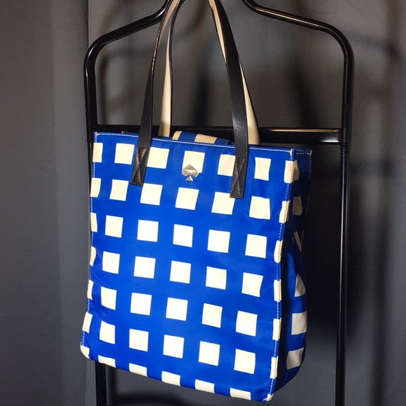 kate spade Handbags - Kate Spade Berry Street Elise blue checkered tote