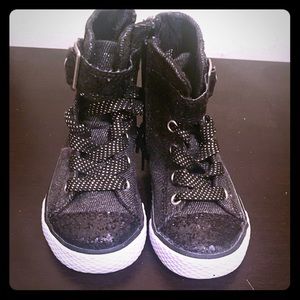 Black sequenced sneakers- super cute