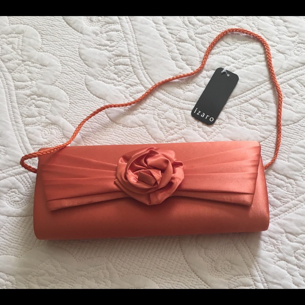 Izaro Clutch Orange Shoulder Purse Evening Bag