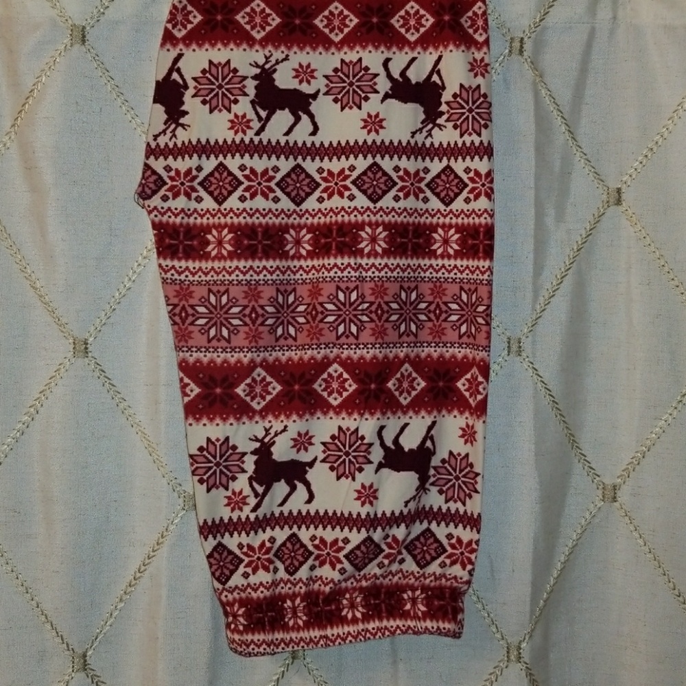 One size holiday reindeer leggings